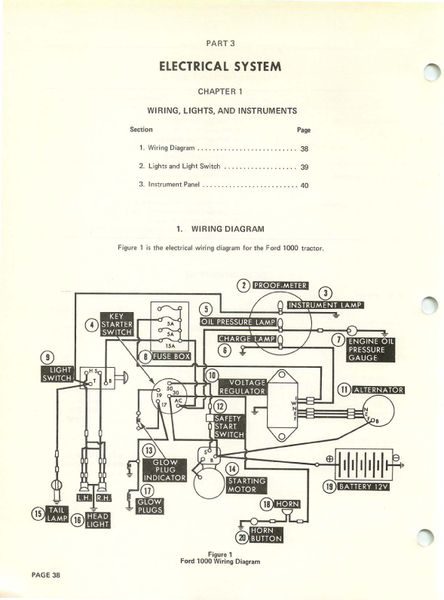Ford 1000 Tractor - Repair Manual 7610 tractor wiring diagram 