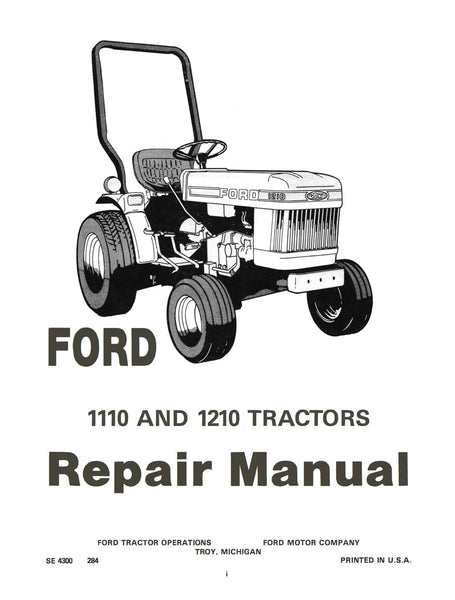 Ford 1110 and 1210 Tractors - Repair Manual international 1110 wiring diagram 