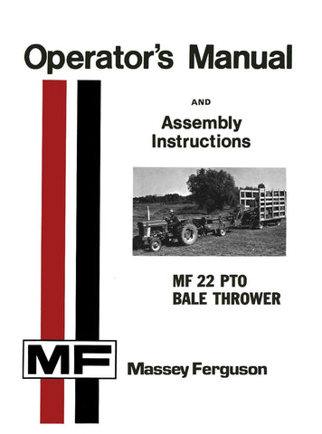Massey Ferguson Mf 22 Pto Bale Thrower Operator S Manual And Assembl