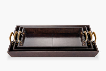 Cade Leather Serving Tray - thumbnail 1