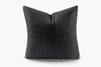 Wool Pinstripe Pillow - Black  | Carbon