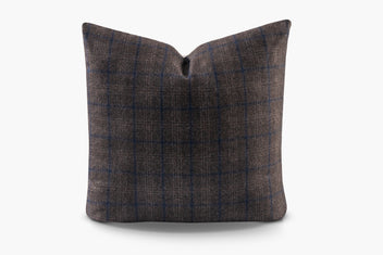 Wool Plaid Pillow - Brown | Solid Sand