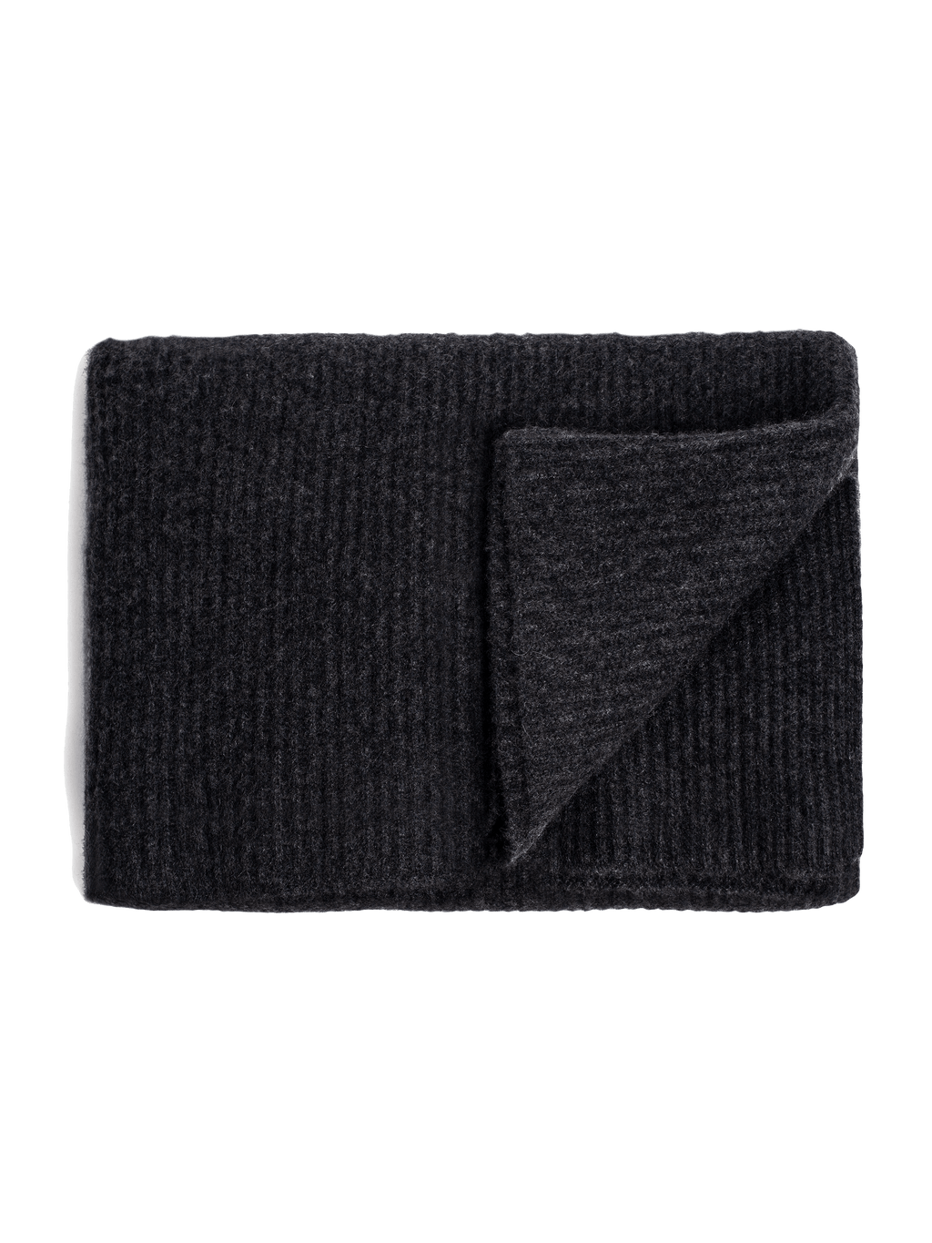 Ribbed Cashmere Throw - Charcoal | BEN SOLEIMANI