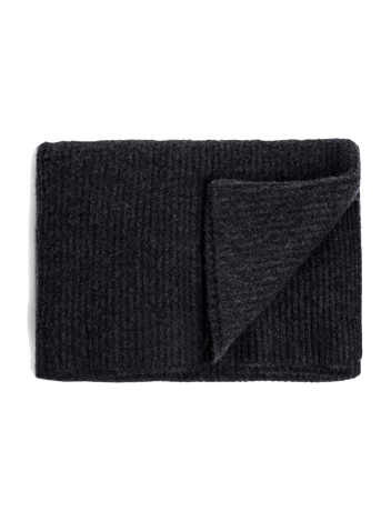 Ribbed Cashmere Oversized Throw - Charcoal