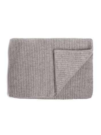 Ribbed Cashmere Throw - Grey