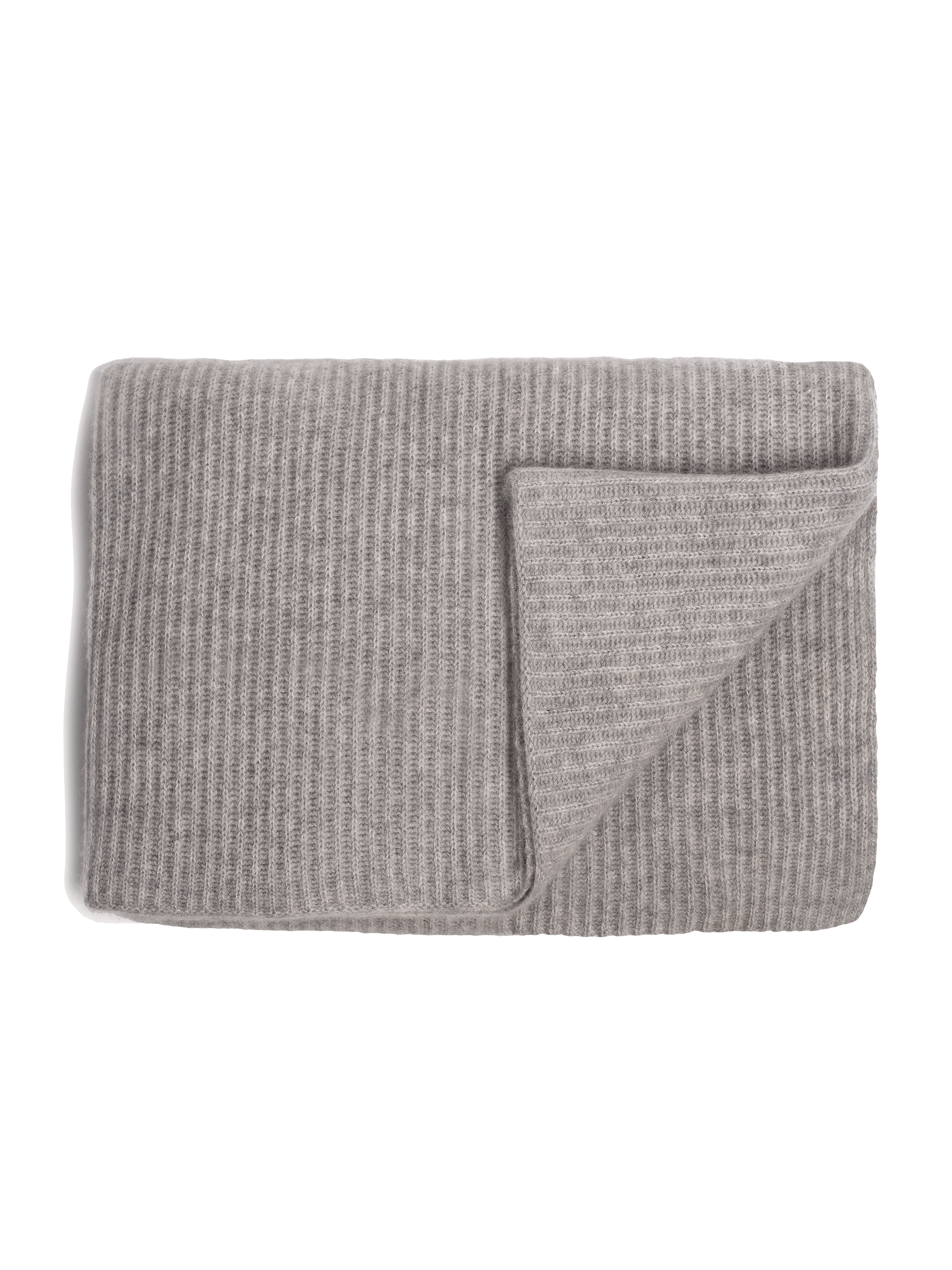 Ribbed Cashmere Throw - Grey | Ben Soleimani