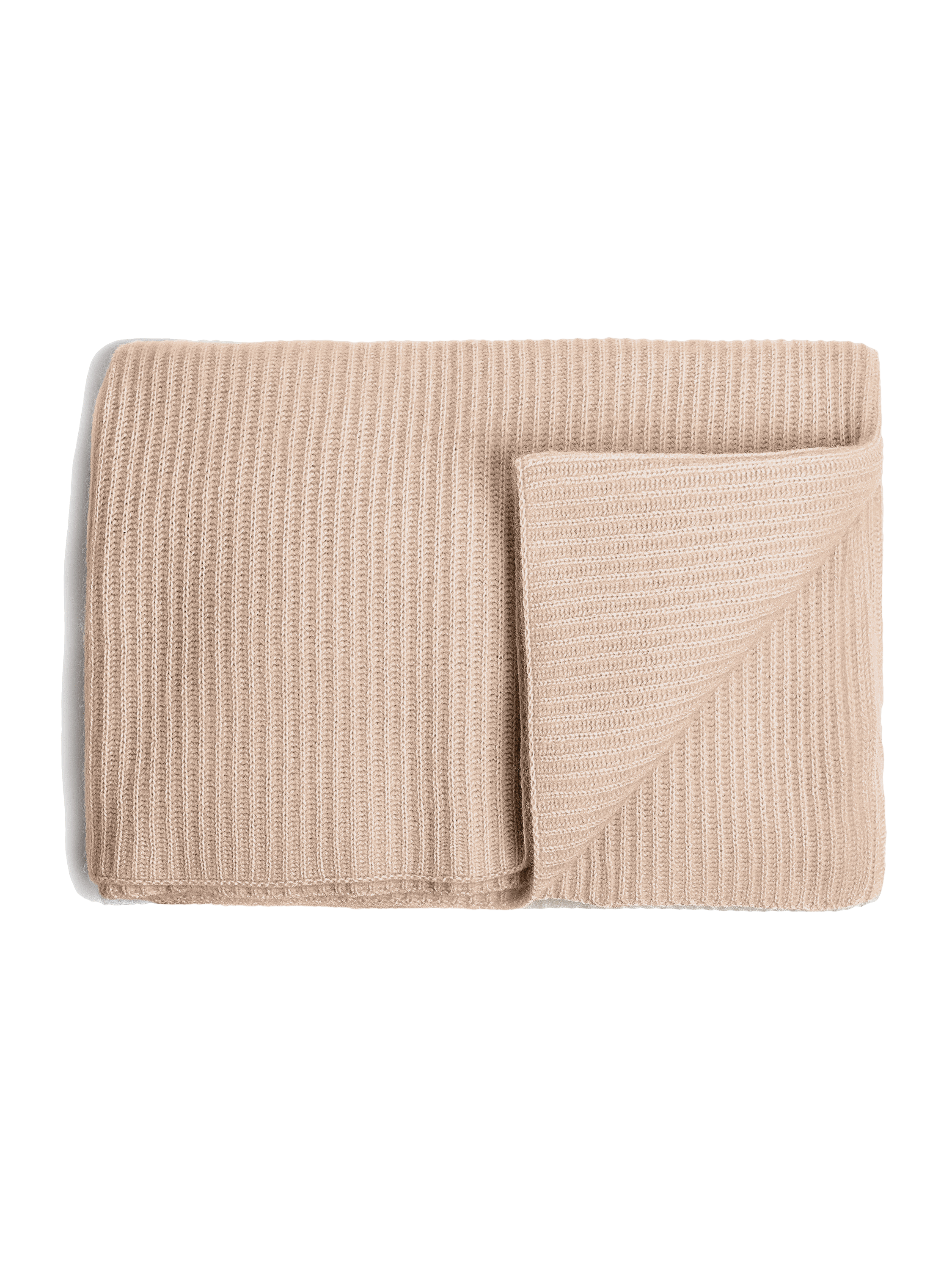 Ribbed Cashmere Throw - Sand - thumbnail 1