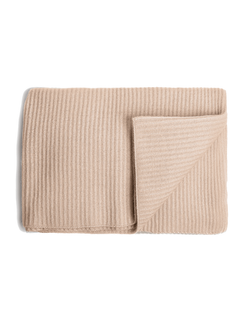Ribbed Cashmere Throw - Sand