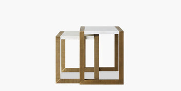 Hawthorn Brass Scribed Nesting Table