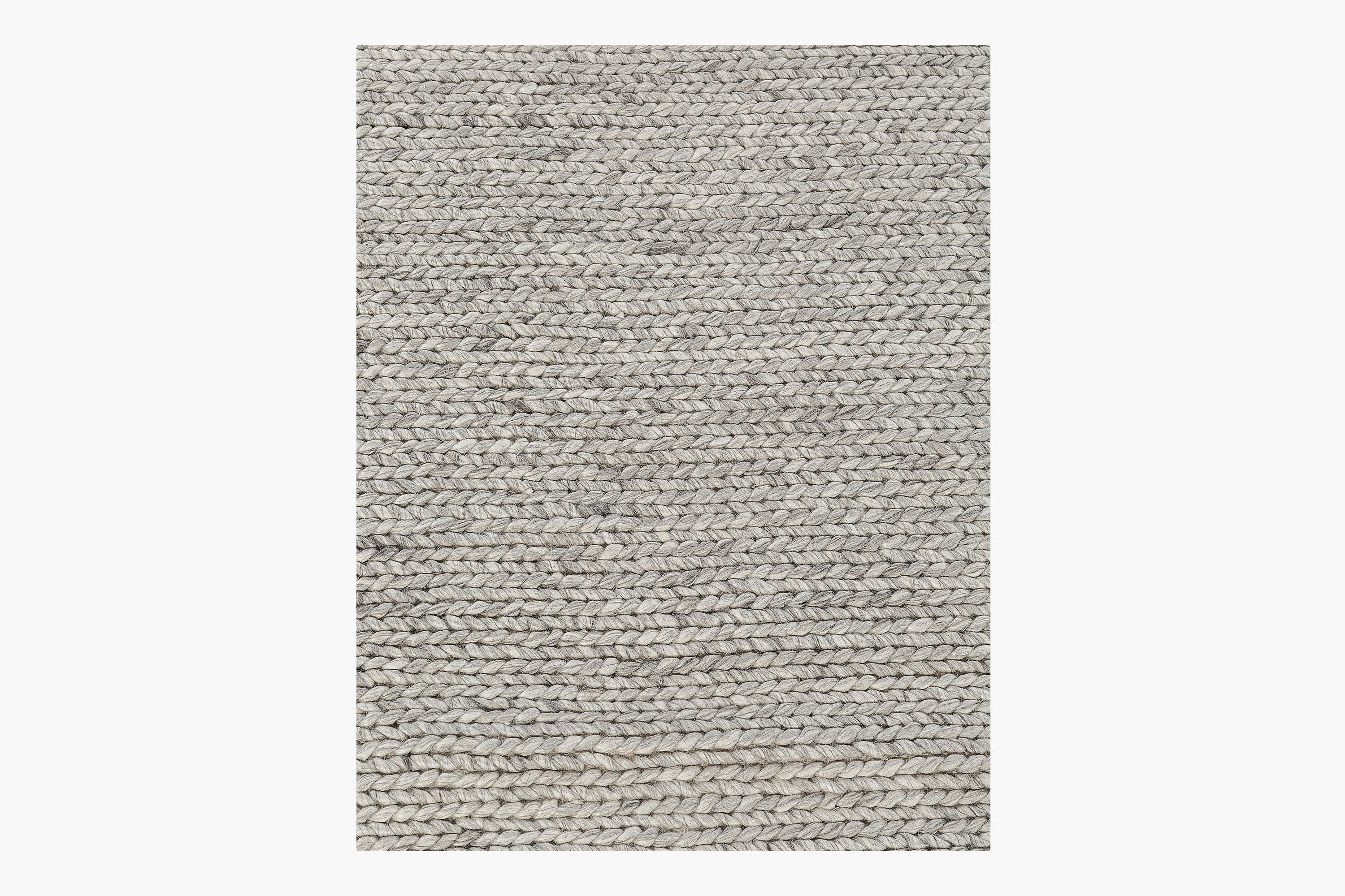 Hand Crafted Cable Knit Hand Woven Braided Wool Rug- Dark Grey by Hammers  And Heels