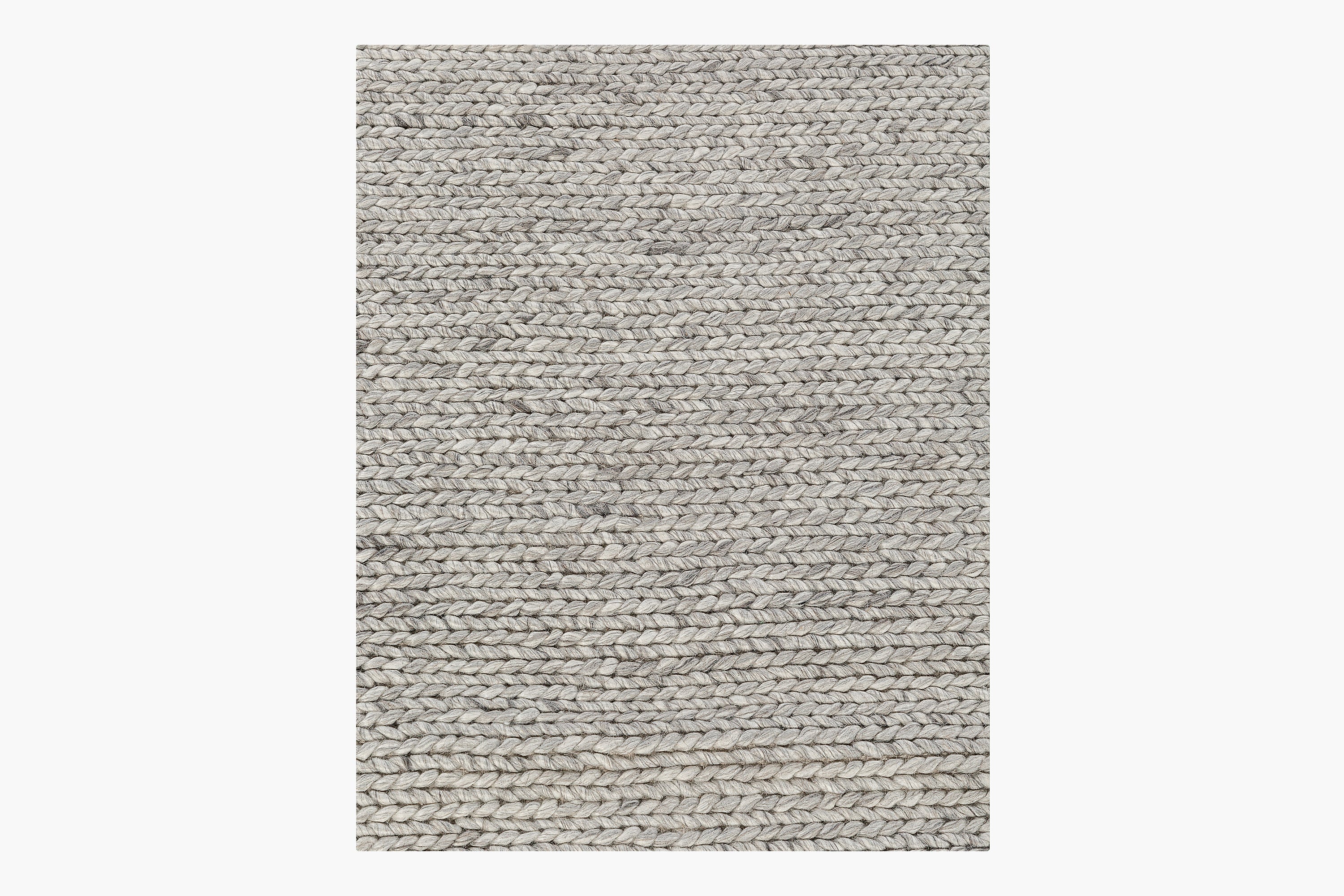 Grey Carson Hand-Braided Wool-Blend Rug