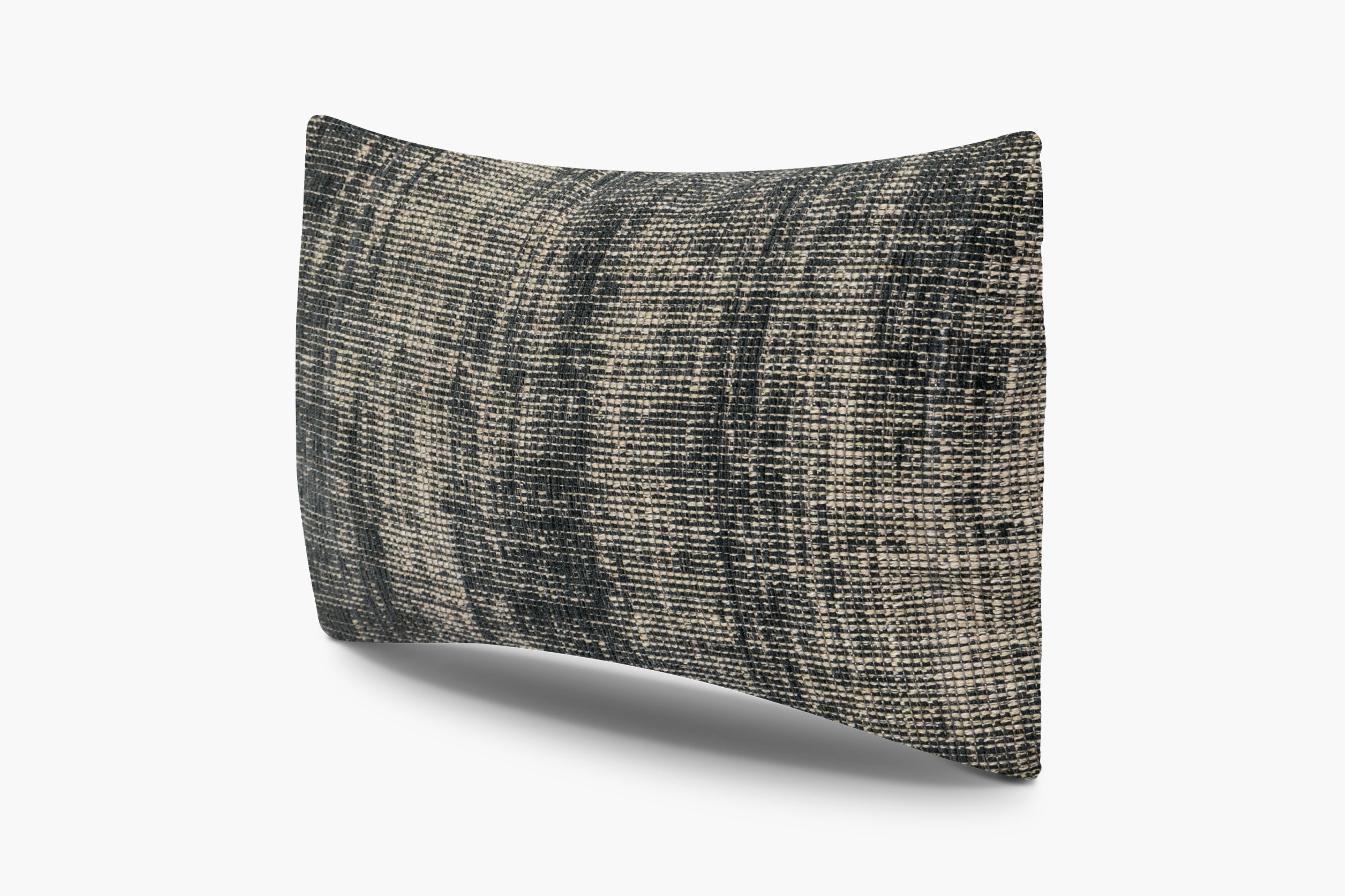 Distressed Textured Weave Pillow - Lead - thumbnail 3