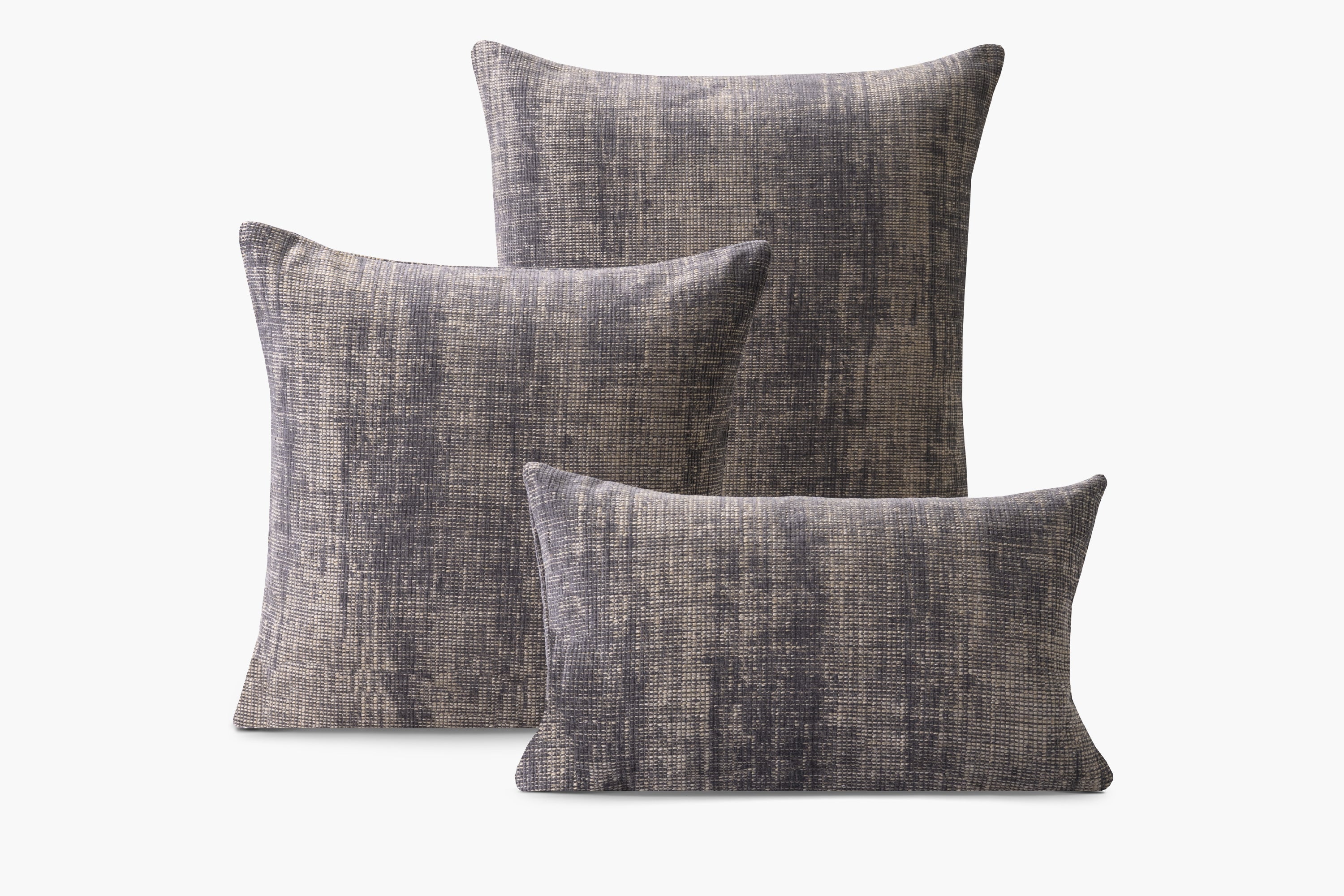 Distressed Textured Weave Pillow - Heather - thumbnail 1