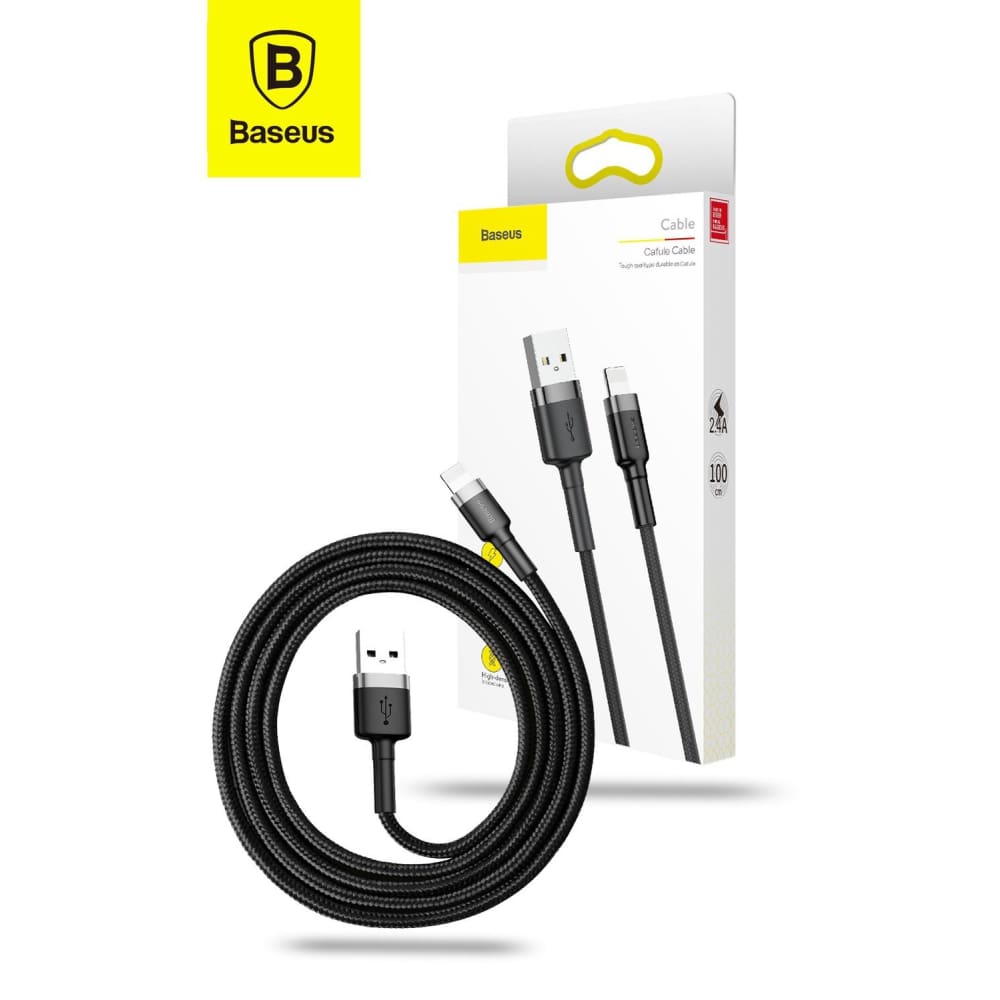 Baseus USB-A To Lightning Cafule Tough Cable 3 Meter - Gray – Personal  Digital