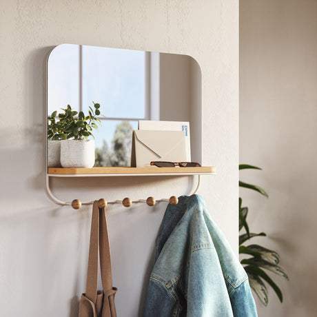 Estique Shelf with Hooks - Modern Entryway Organizer & Storage – Umbra