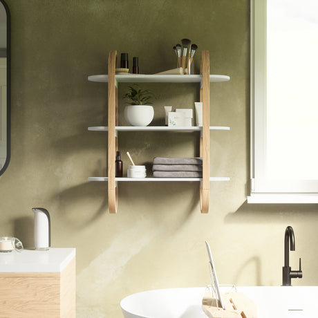 Estique Shelf with Hooks - Modern Entryway Organizer & Storage – Umbra
