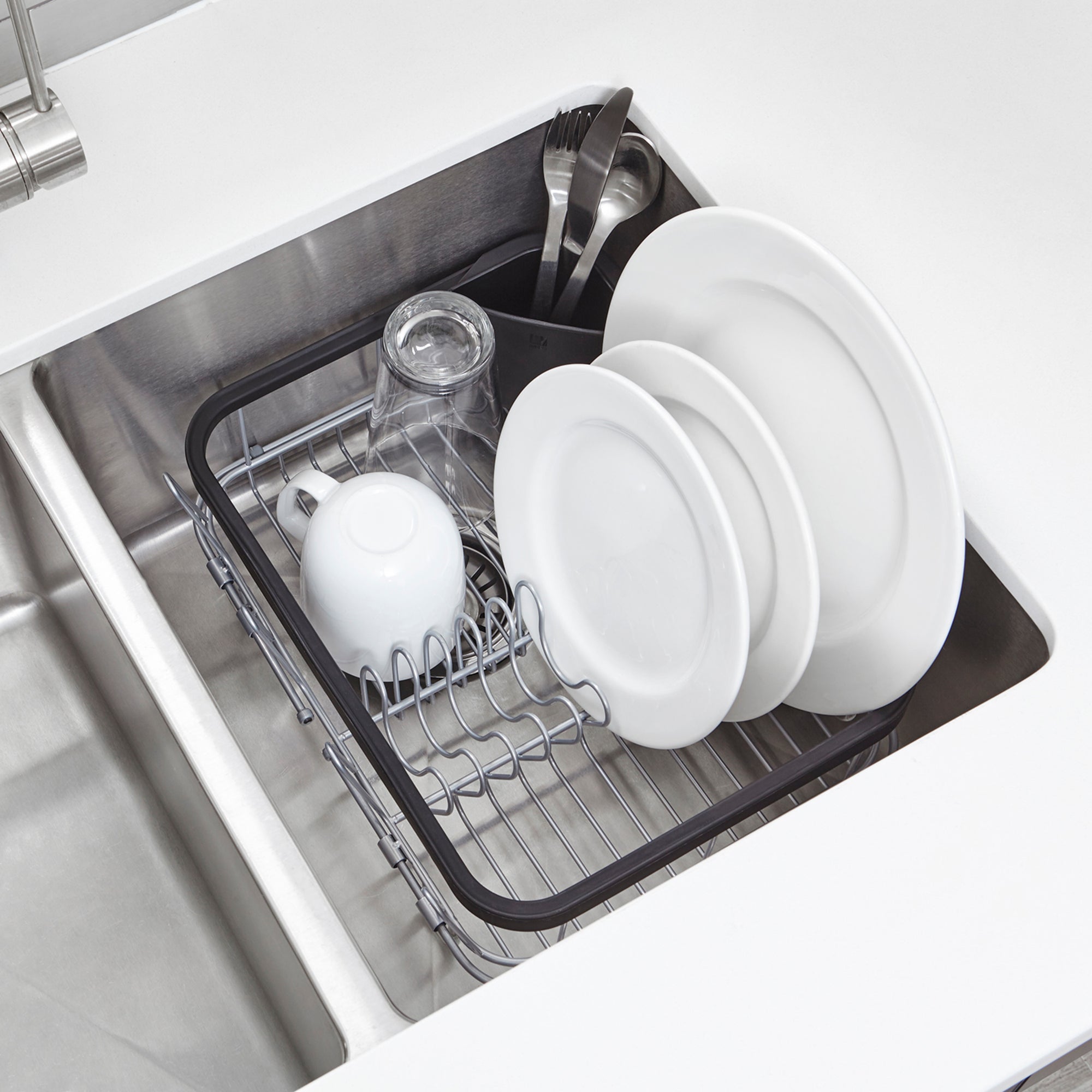 in sink dish rack stainless steel