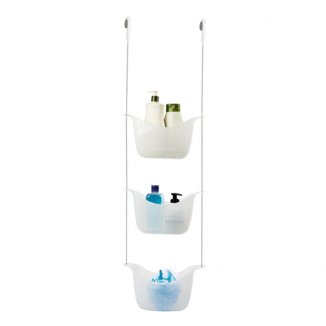 Umbra Cubiko Two Shelf Shower Caddy, Black, Size: 12.25 x 4.25 x 24