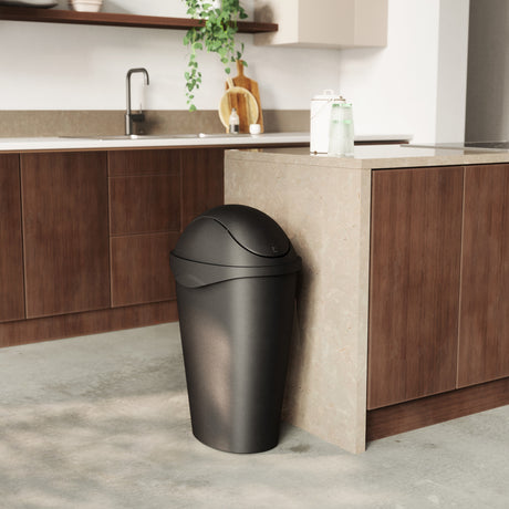 Swing-Top 16.5-Gal. Kitchen Trash Large, Garbage Can for Indoor, Outdoor or Commercial Use, Pewter