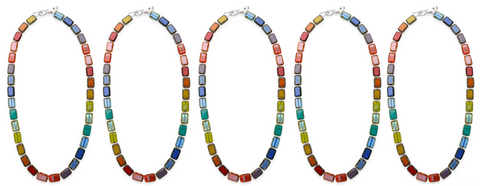 Beaded Glass Necklace Rainbow Order Pride Rainbow Candyland Strands Necklace