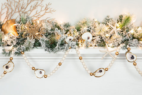 Oyster Shell Garland for Coastal Decor Vibes and Mermaid Lovers
