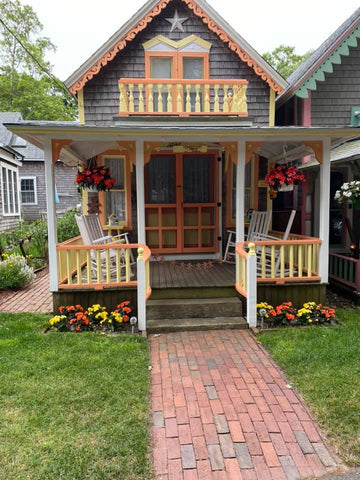 Painted Gingerbread Cottage in Campgrounds in Oak Bluffs