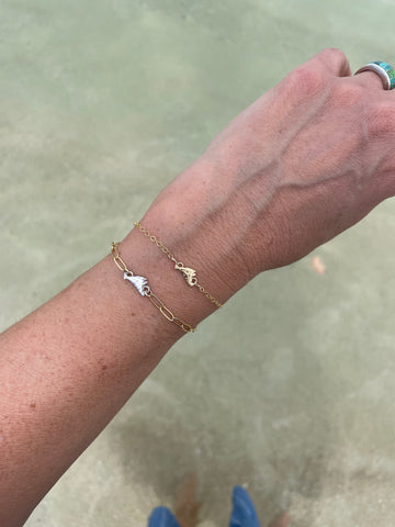 Martha's Vineyard gold bracelet permanent jewelry