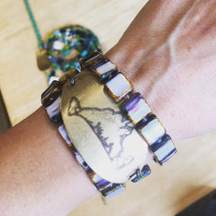 Wampum wampalyke martha's Vineyard map island MV bracelet brass wrap Stefanie Wolf island