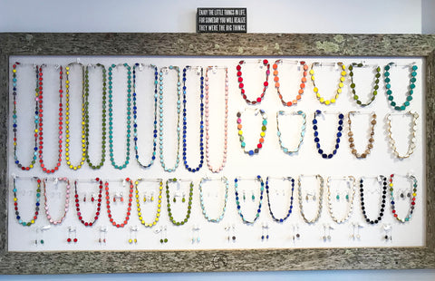 Stefanie Wolf Designs Glass Jewelry on the Wall Oak Bluffs Studio
