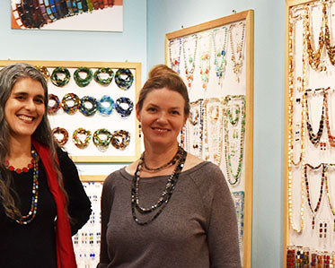 Kathryn and Stefanie at Stefanie Wolf Designs Booth at NY NOW show