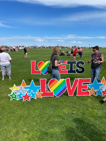 Love is Love sign at Ocean Park in Oak Bluffs