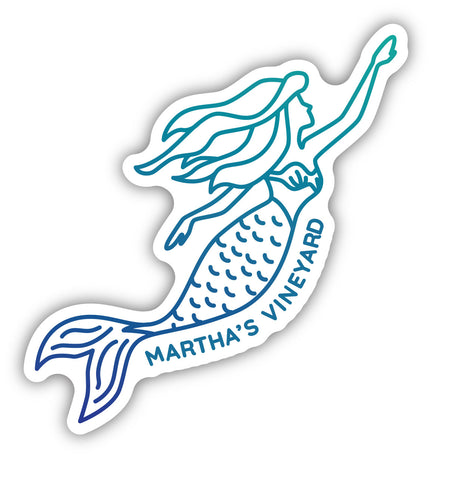 Mermaid Sticker Martha's Vineyard, with scales and tail