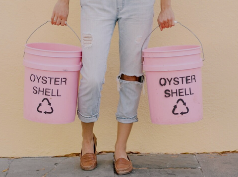 Recycling Oyster Shells with Pink Buckets