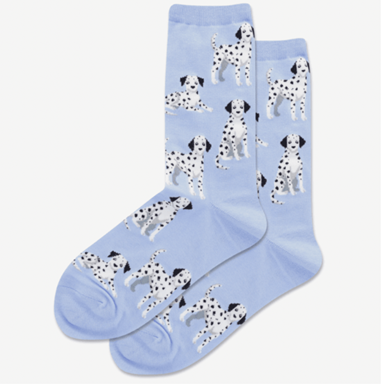 Socks with Dogs, Dalmations, Periwinkle