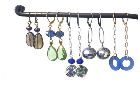 Several hanged earrings
