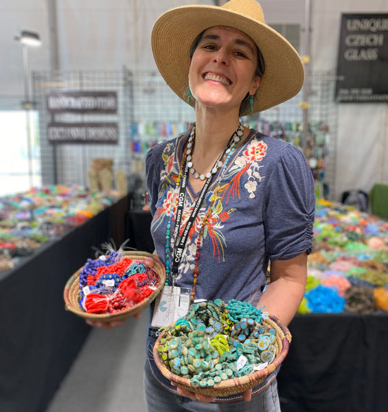 Stefanie Wolf in Tucson Buying Czech Beads  