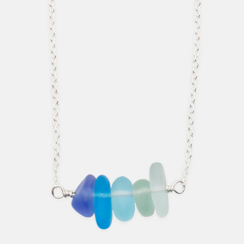 Seaglass Inspired Handmade Sterling Chain Necklace 