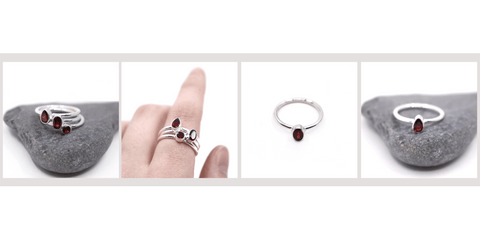 Stackable Garnet Rings as January Birthstone Gift