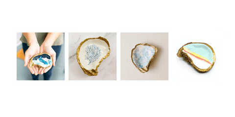 Gilded Ocean Oyster Jewelry Dish Handcrafted Collection