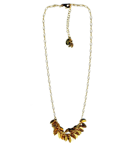 Gold leaf petite necklace