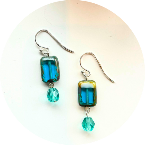 Blue Green Earrings by Stefanie Wolf