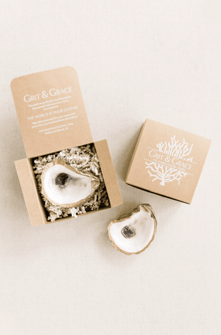 Oyster Shell Jewelry Dish in a Gift Box