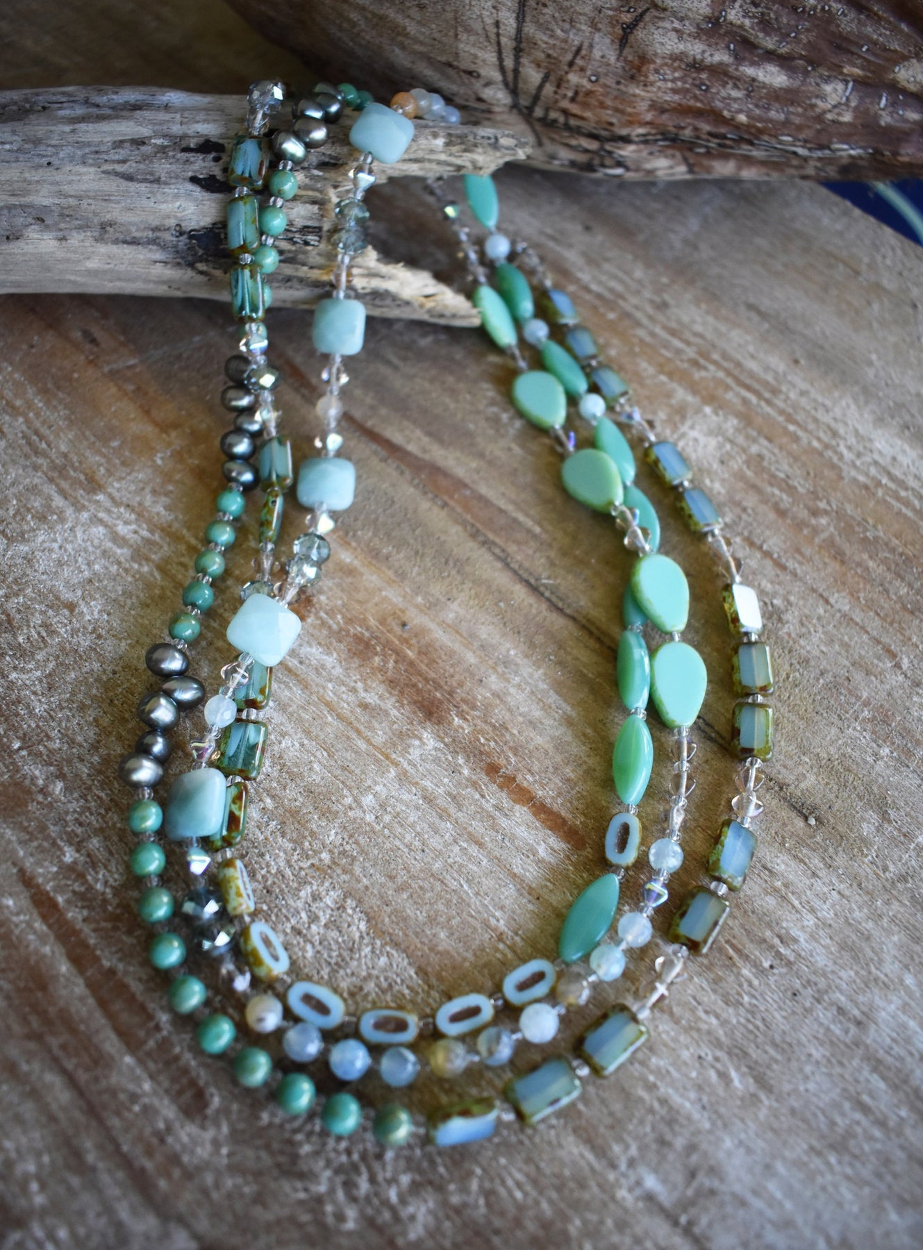 Seafoam Medley Necklace, 60