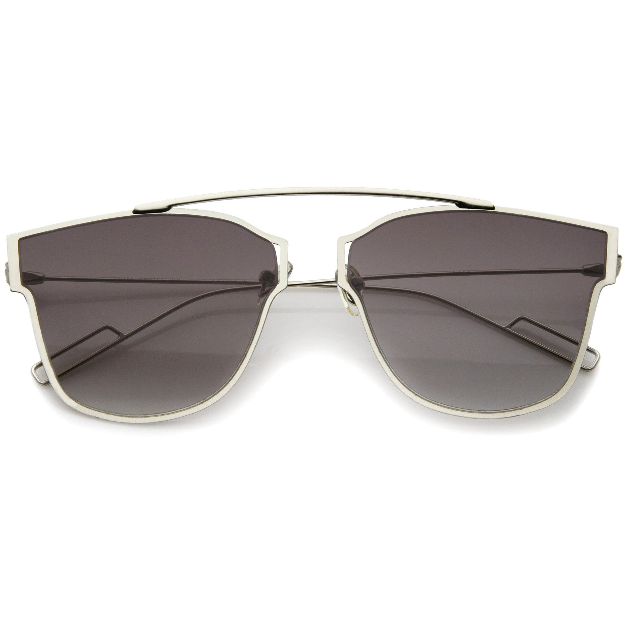 Modern Thin Wire Frame Flat Lens Pantos Sunglasses - zeroUV