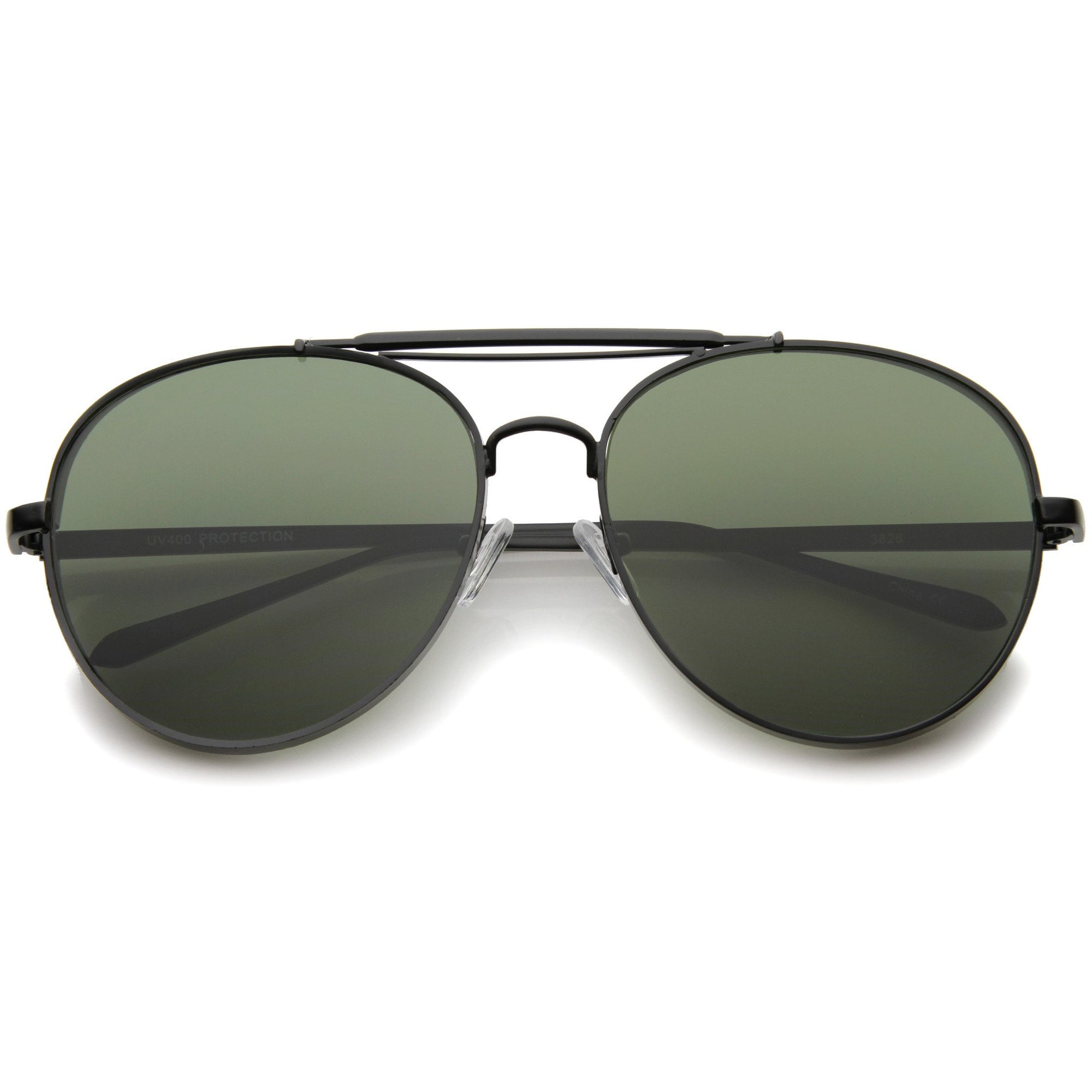 Modern Side Cover Flat Lens Aviator Sunglasses - zeroUV
