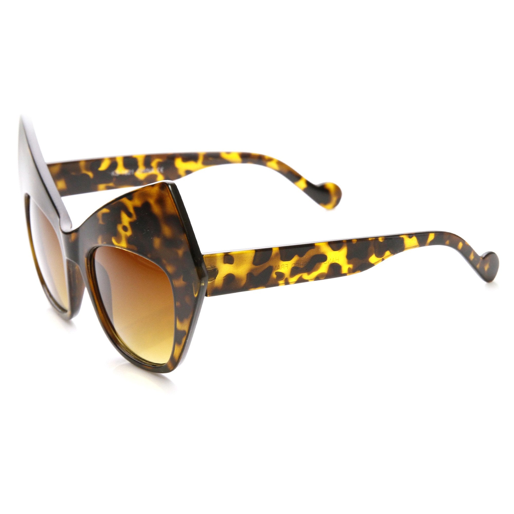 Womens Oversize Geometric Pointed Cat Eye Sunglasses Zerouv 