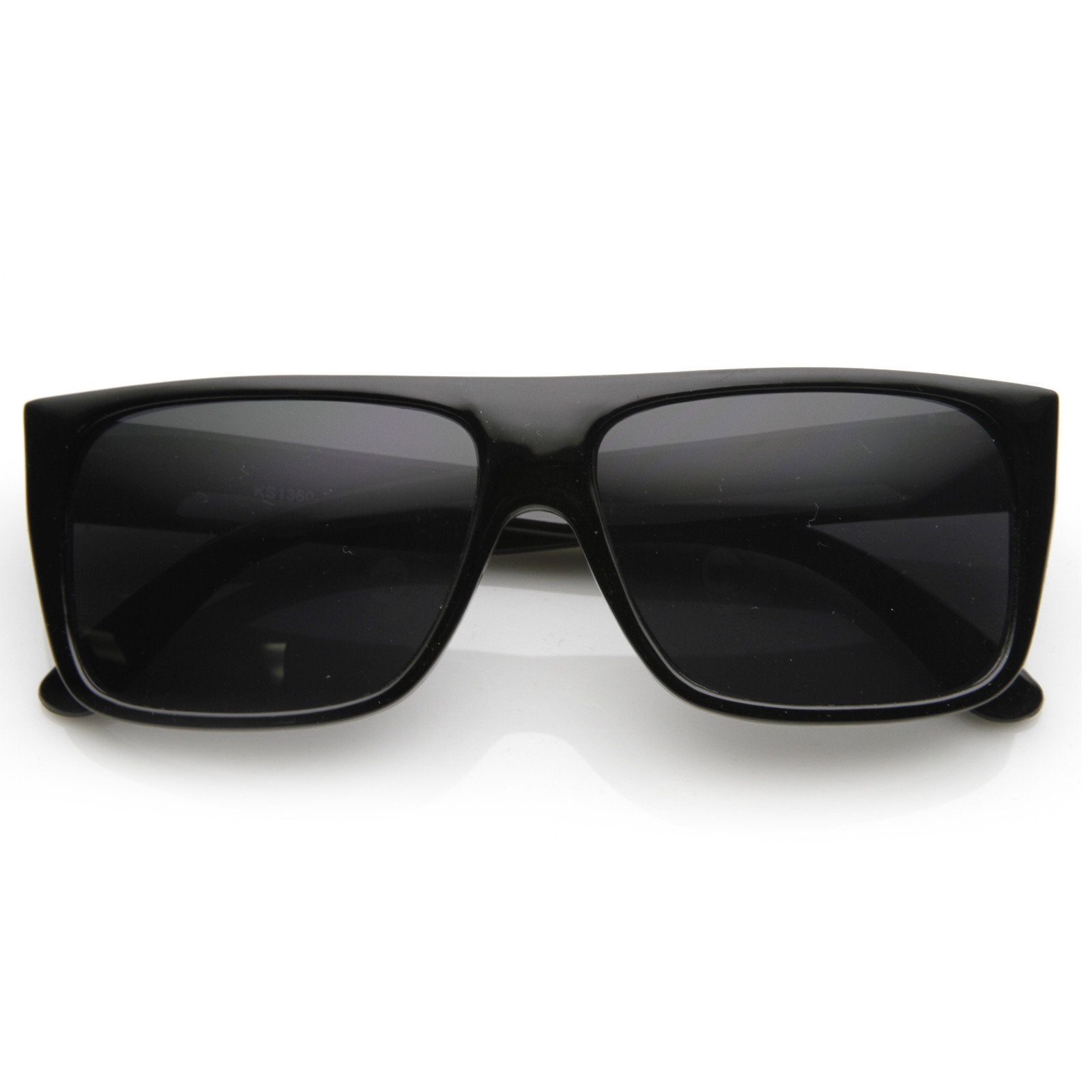 Unisex Flat Top Square Sunglasses Black