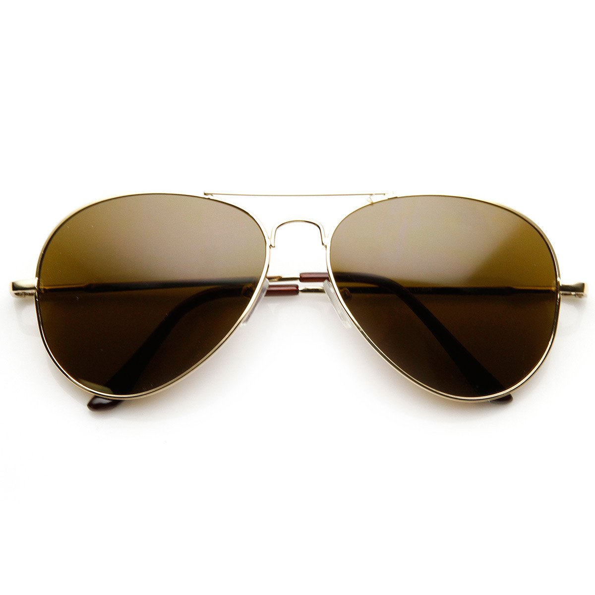 Large Premium Metal Aviator Sunglasses W/ Spring Temples