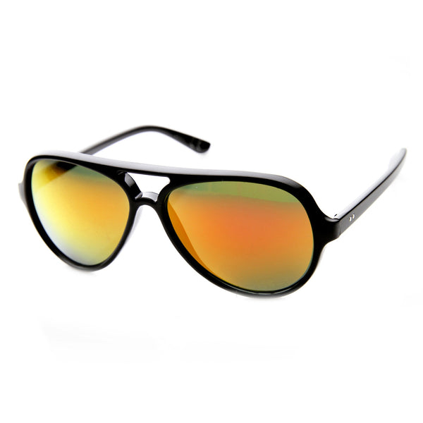 Retro 80 S Fashion Large Mirror Lens Aviator Sunglasses