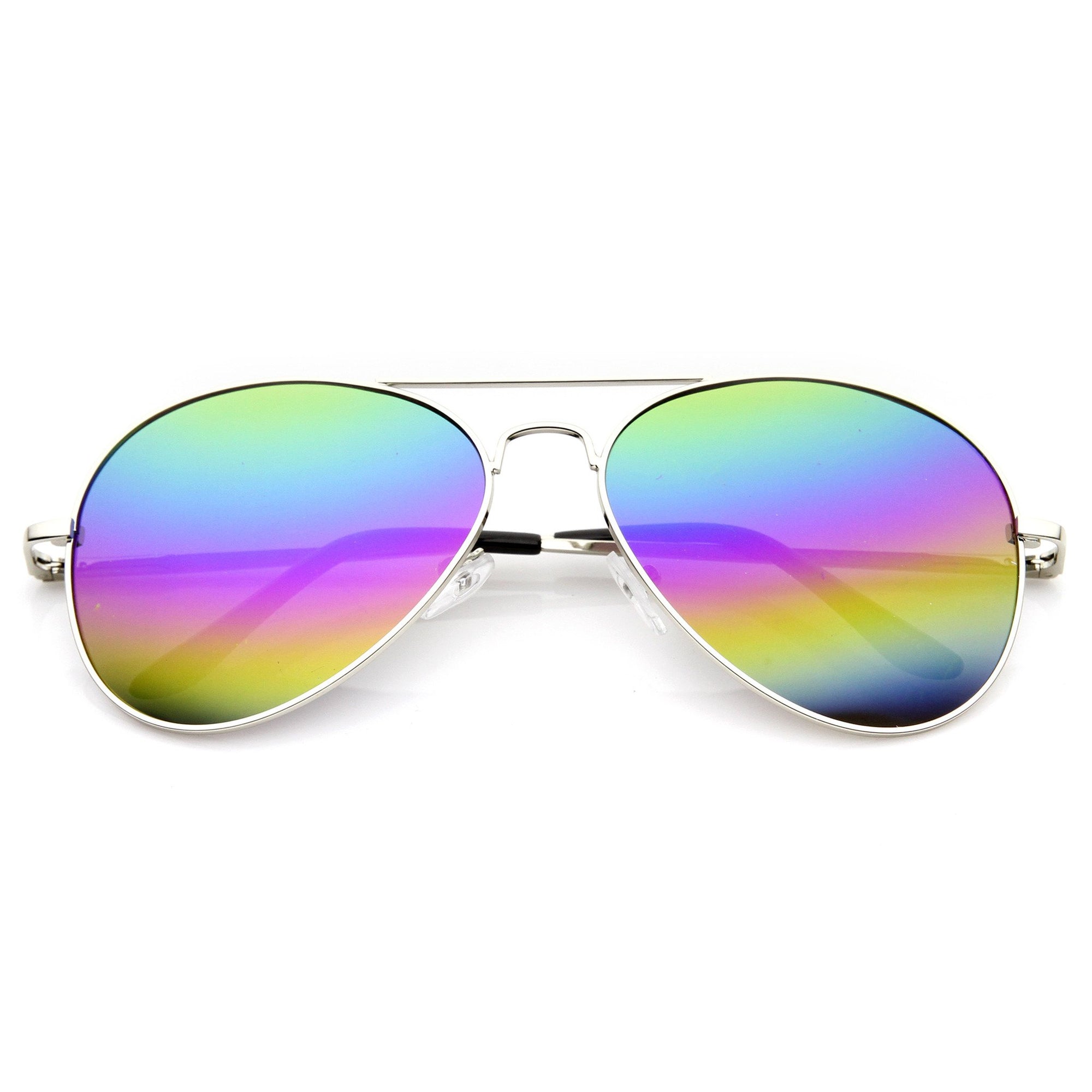 Retro Festival Rainbow Revo Lens Aviator Sunglasses Zerouv 